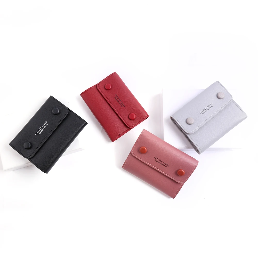 Женский кожаный кошелек с узором для монет, короткий кошелек с карманами, отделение для банкнот, держатель для карт, кошелек, сумка