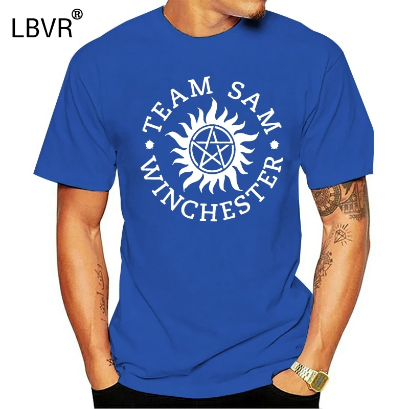 Футболка Team Sam Winchester 83 сверхестественная сберегающая людей топ для охоты |