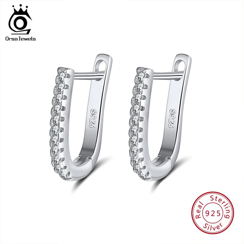 Женские серьги кольца ORSA, маленькие круглые серебряные серьги из натурального 925 пробы, 12 мм, SE118|Серьги|   | АлиЭкспресс