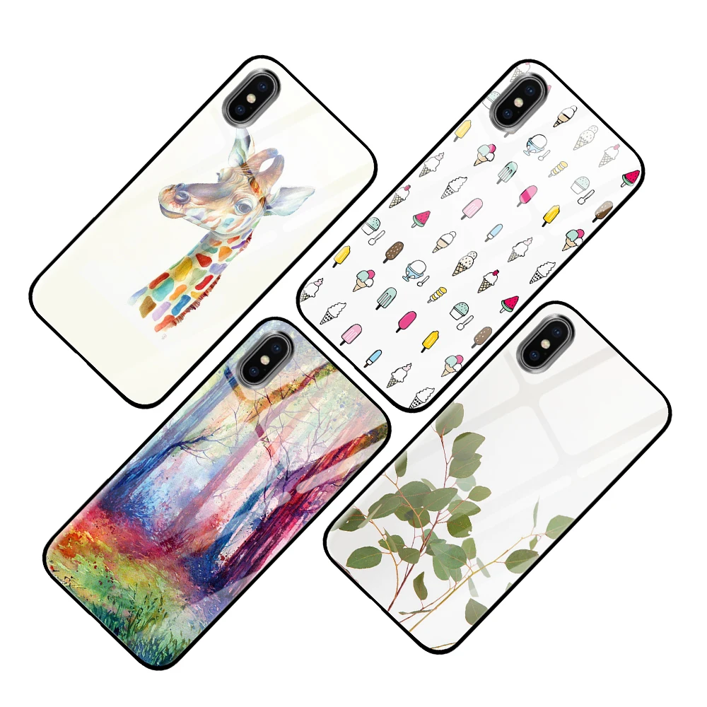 Красный милый кот для iPhone 5 5S SE 6 6s 7 8 Plus X XS Max XR закаленное стекло чехлы для телефонов