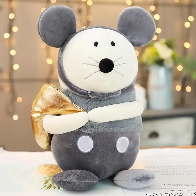 1 шт. 35 см kawaii рюкзак мышь плюшевые игрушки прекрасный чучело куклы мышки высокое качество мультфильм подарок на день рождения для детей - Цвет: grey