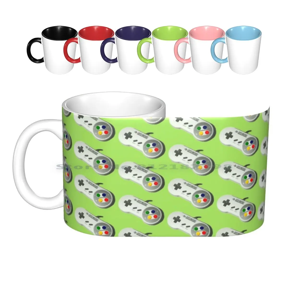 Super Mini Joypad Black & Amp; Tazze In Ceramica Bianca Tazze Da Caffè Tazza Da Tè Al Latte Retro Retrogaming Nes Super Nes Super Famicom Super