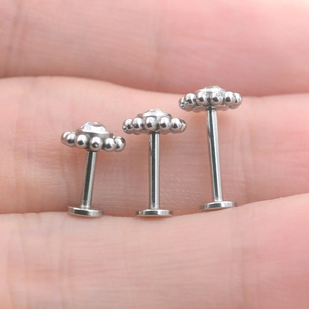 2Pcs 1.2x6/8/10mm Bar Sun Flower Helix Piercing Tragus Cartilage Earrings Conch Labret Lip Ring Nose Stud серьги Ear Jewelry 16G piercing jewelry,body piercing earrings,ear piercing jewelry,metal jewelry,body piercing jewelry,body jewelry