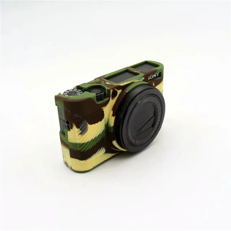 camo Силиконовый резиновый чехол для камеры чехол для sony RX100 III M3 RX100m4 RX100 IV RX-100IV RX 100m4 RX-100 M4 RX100 V M5 - Цвет: camo