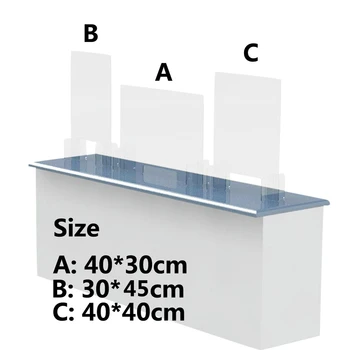 

40X30cm Sneeze Guard Shield Clear Perfection Reception Side Sale Counter Sprayed UV Cut Transparent Height Protection Screens
