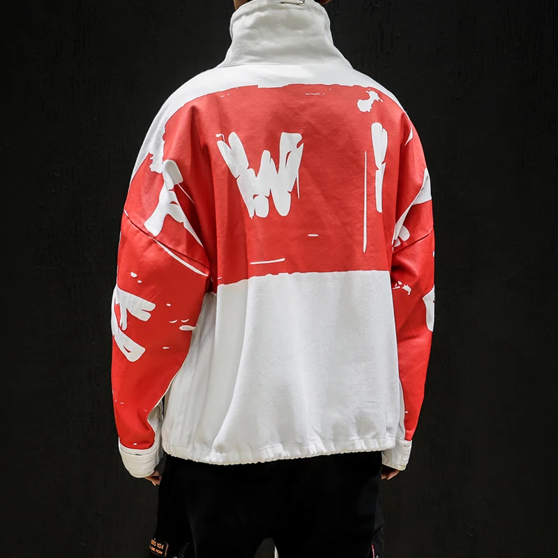 Поп свободные мужские s куртки High Street VogueJacket пальто модные красивые мужские лоскутные ветровки пуловер куртка пальто размер плюс мужской