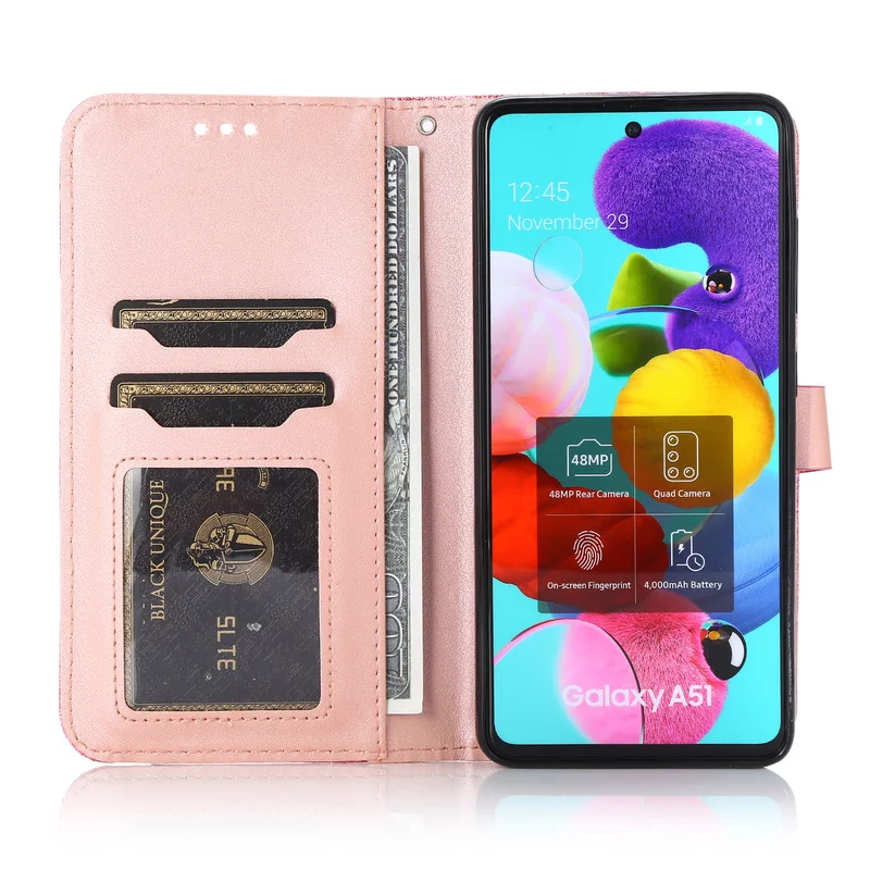 Блестящий чехол из искусственной кожи с бриллиантами для Samsung A51 A71 J6 Plus A6 A7 2018