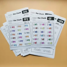 210 páginas inglês phonics flash palavra prática papel pré-escolar aprendizagem workbook para colorir livros de exercícios para crianças