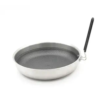 

Stainless Steel Wok Outdoor Portable Cooker Thick Non-stick Frying Pan Frying Pan Wok For Outdoor Sports Camping Picnic Cooking