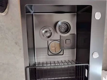 Negro fregadero individual de cocina vegetal lavabo fregadero de cocina de acero inoxidable negro pia negro fregadero negro escurridor