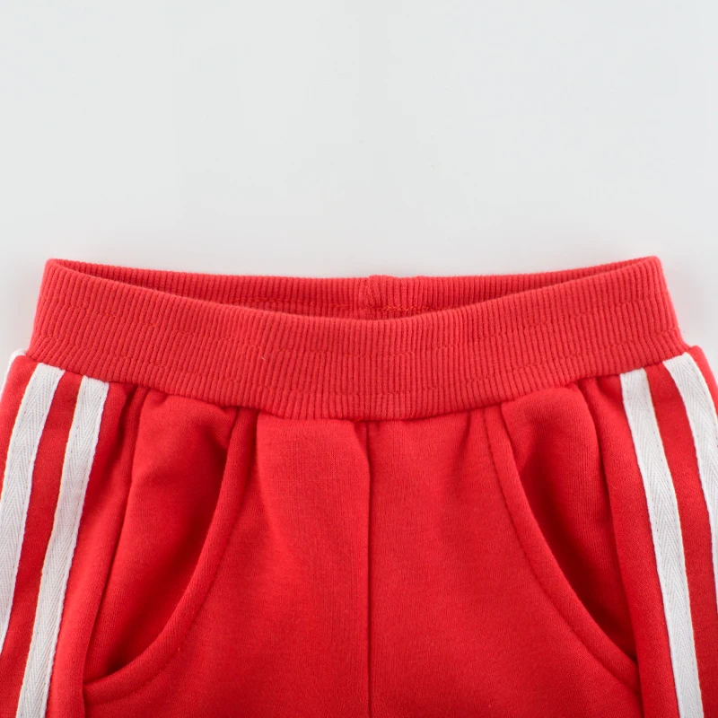 Red Autumn Boys Velvet Pants Cotton Warm teen Clothes Party Toddler Comfortable Soft Trousers For Children Kids