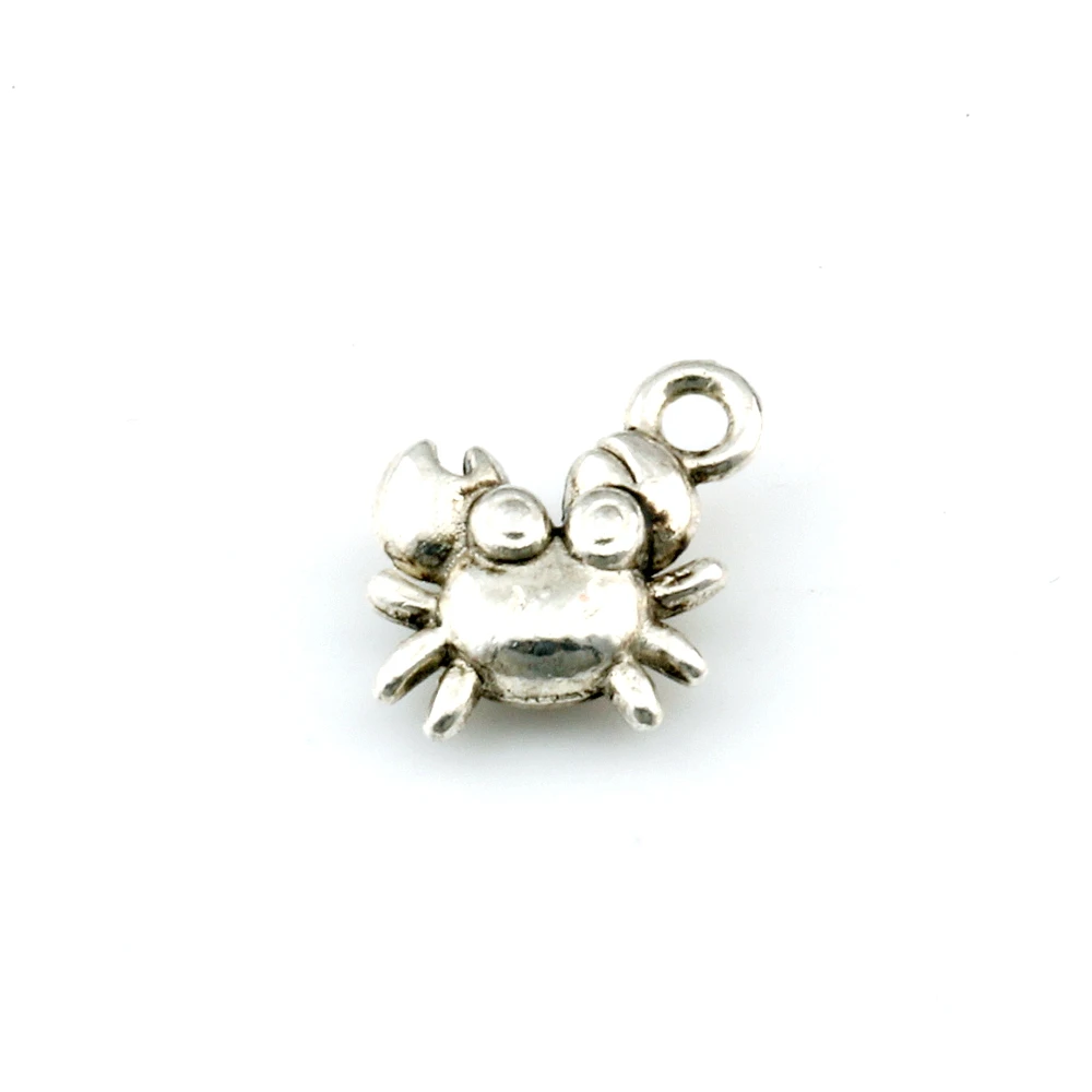 100Pcs  Alloy Crab Charms Pendants DIY Necklaces Crafts Handmade Findings Tibetan Jewelry 12x10.5mm A-612