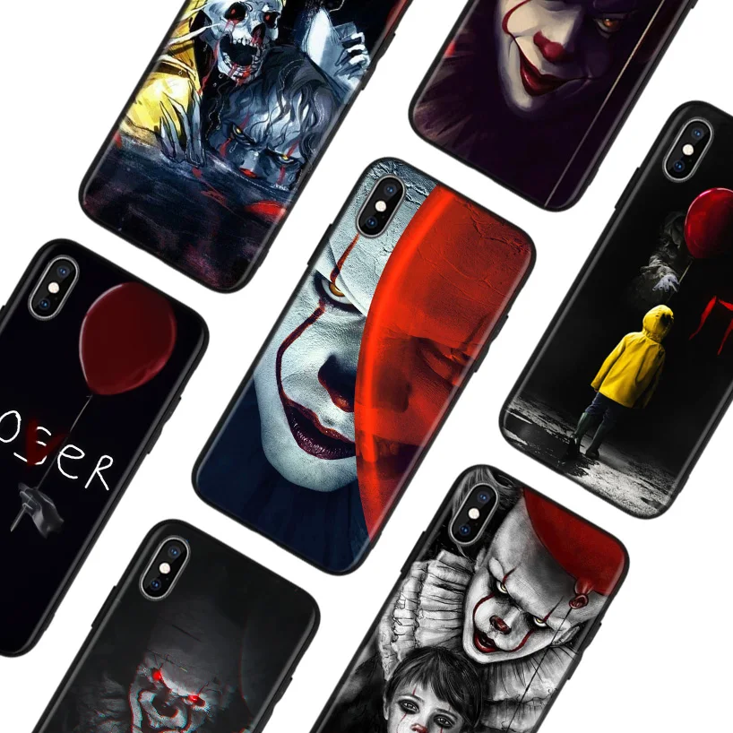 Черный чехол накладка Pennywise Clown Horror для Apple IPhone 11 Pro XS MAX XR 7 8 6 6S Plus X 10 Ten 5 5S SE|Бамперы| |