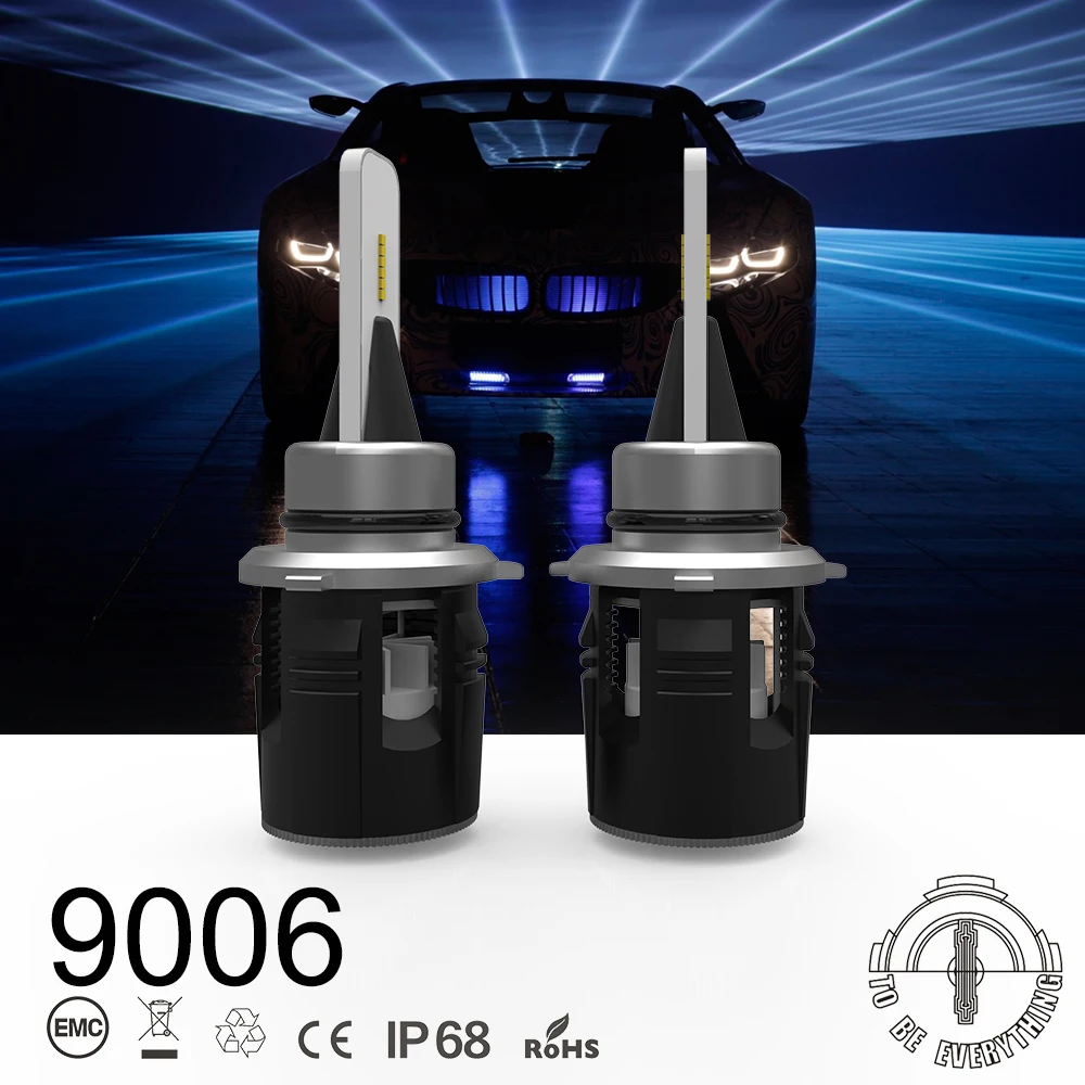 9006 B6 LED Headlight car Slim Conversion Kit 48W 5200LM CSP Y11 Chips All-in-one Pure White 6000K Car Lamp Bulb | Автомобили и