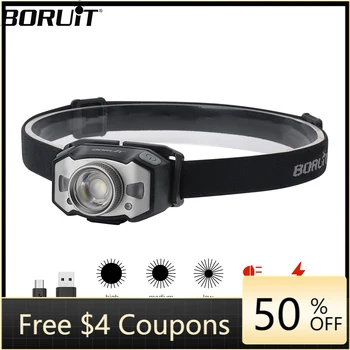 

B33 LED Motion IR Sensor Mini Headlamp XP-G2+2*3030 Red Light 5-Mode Zoom Headlight Rechargeable Head Torch Hunting Light