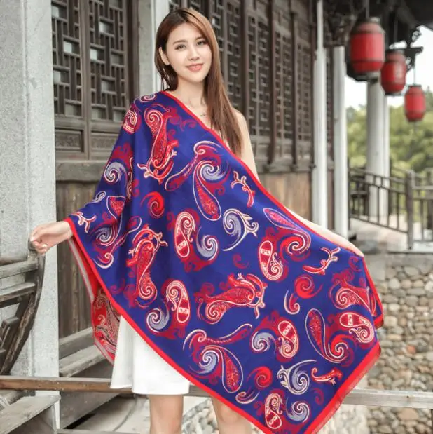Brand Designer New Women Pashmina Cashmere Scarf Winter Warm Scarf All-Match Shawl Fashion Shawl Scarves Thickening Blanket - Цвет: B-4