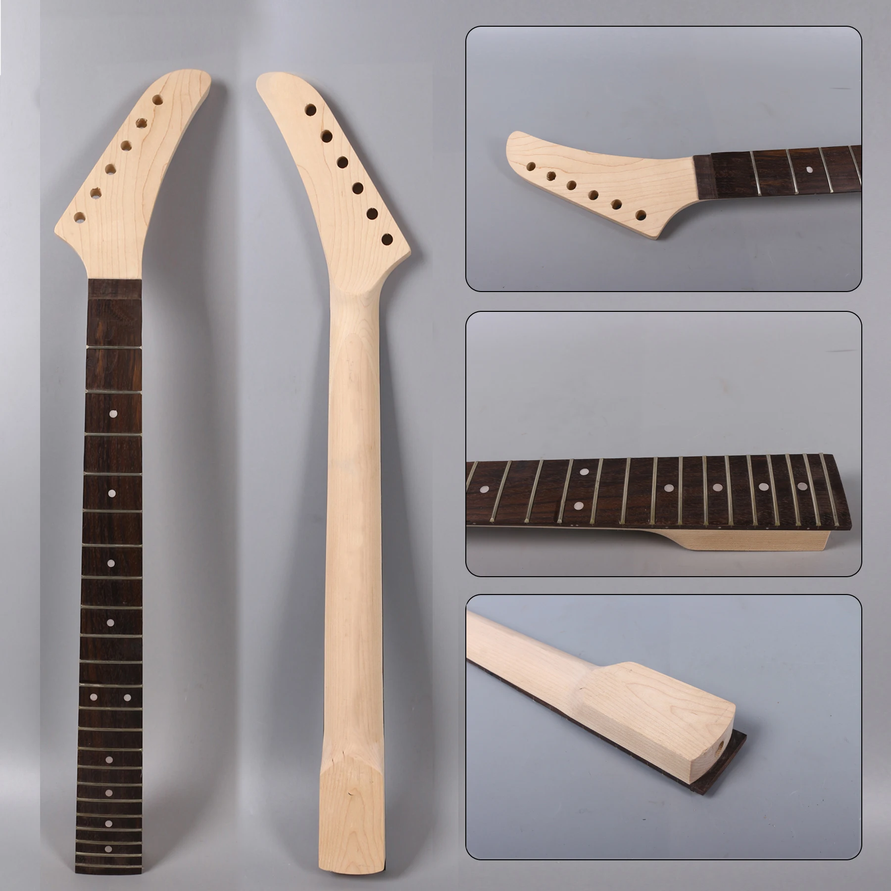 

XJ4 Банановая Кленовая гитара Шея 22 лада Кленовая деревянная запирающаяся гайка из необработанного палисандра