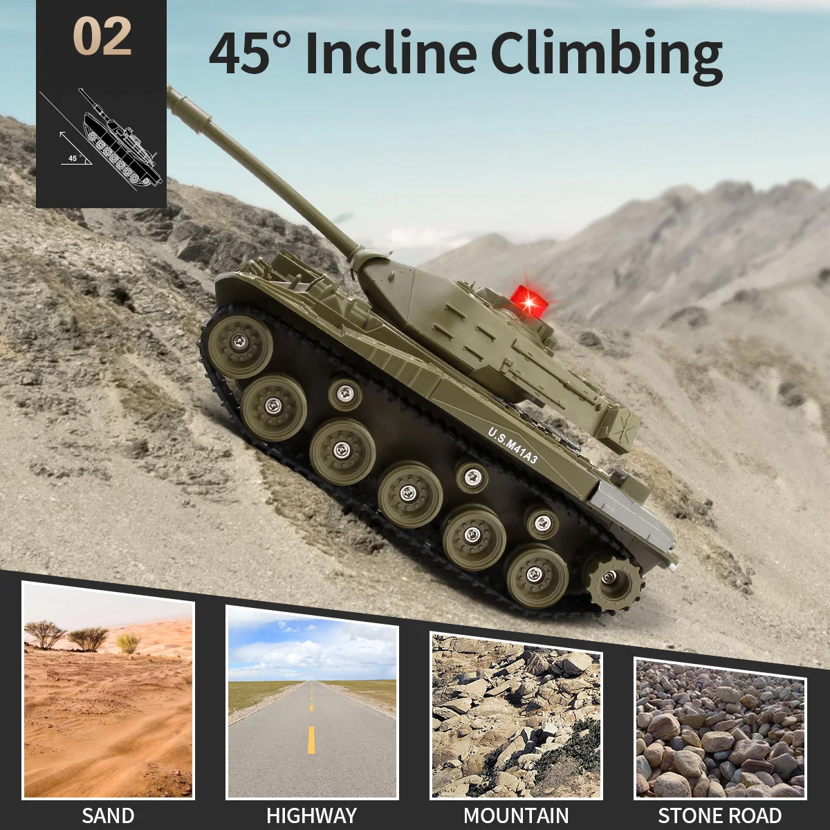 JJRC 1/30 RC Tank Battle 2.4G Remote Control Programmable Crawler Tank Sound Effects Military Tank Model Rc Car Toy for Boys Kid 3