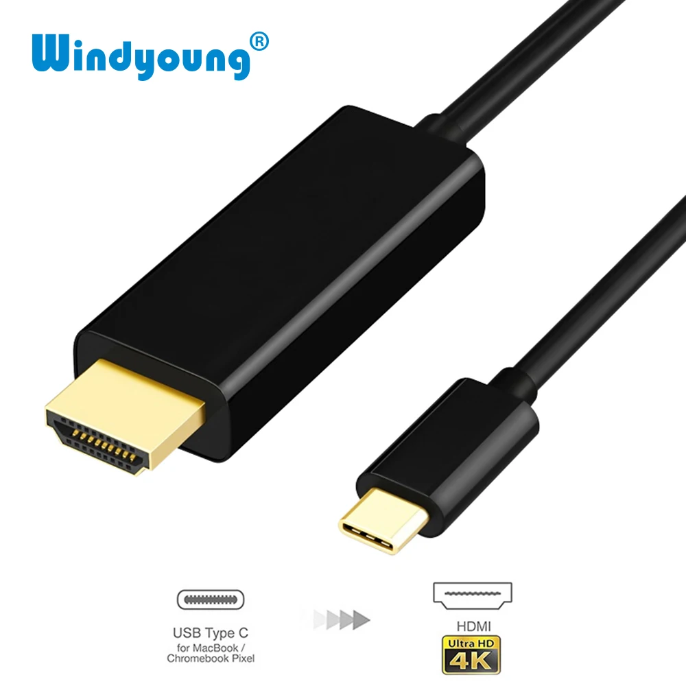 

USB C HDMI Cable Type C USB 3.1 to HDMI Support 4k 2k HDTV 1.8M Cable for Galaxy S8 S8+ Plus Huawei Mate10 USB-C to HDMI Adapter