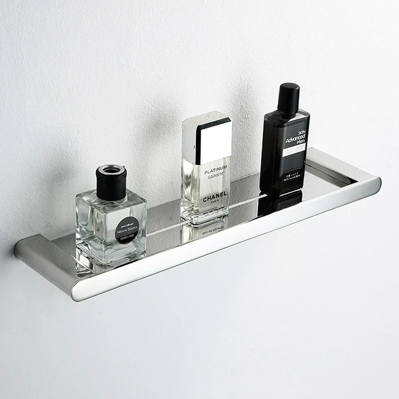 Silvery Mirror Chrome Polished Bathroom Hardware Set Towel Rack Toilet Paper Holder Soap Dish Towel Bar Hook Bathroom Hardware - Цвет: Shelf