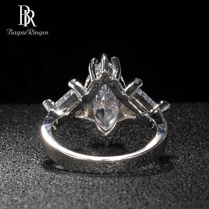 Bague Ringen трендовые серебряные 925 ювелирные изделия в форме оливы кольцо с камнями для женщин Роскошные свадебные аксессуары размер 6, 7,8, 9,10