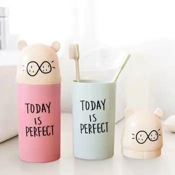 

3Pcs Cute Plastic Toothbrush Holder Portable Travel Toothpaste Case Tooth Brushes Protector Holder Storage Box Cup