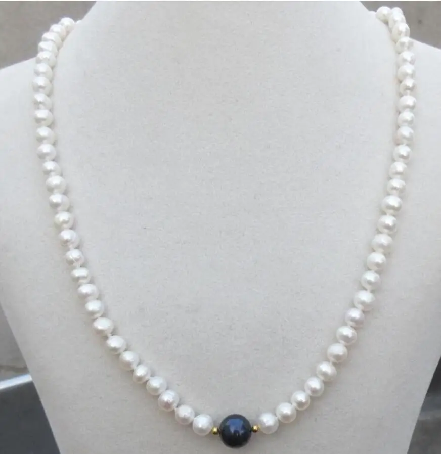 Fashion jewelry Free Shipping 19&quot Charming SOUTH SEA NATURAL WHITE +BLACK PEARL NECKLACE 925silver CLASP | Украшения и