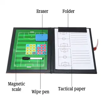 

Fold Football Coachh Board Soccer Training Assistant Tool Collapsible Leather Board Portable Trainning Equipments Wallet Type