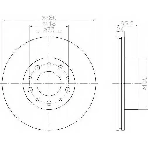 Диск тормозной пер вент JUMPER 06- 1.2-1.4t OPTIMAL BS-8380