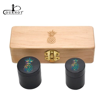 

COURNOT Tobacco Wooden Stash Case Box + Aluminum Herb Grinder + Metal Stash Storage Jar Smoke Hand Pipe Accessories