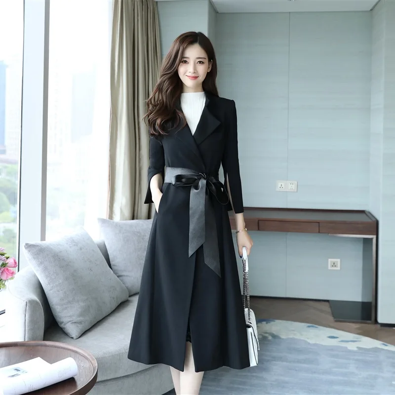 

Spring and Autumn New Windswear Women's Long Slimming Women's Long Coat