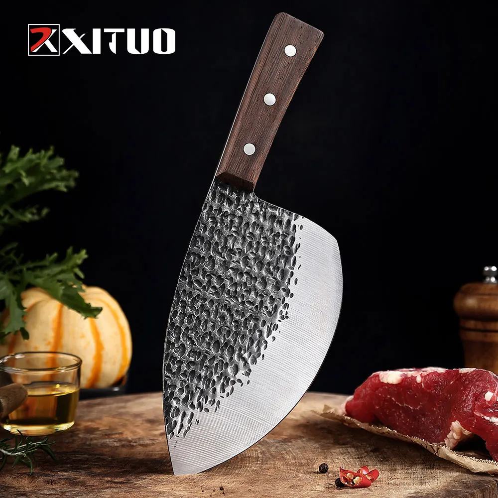 

XITUO 6" Kitchen Knife Forged Stainless Steel Cleaver Knife Meat Slicing Chef Knife Fish Vegetables Knives Butcher Fillet Knife