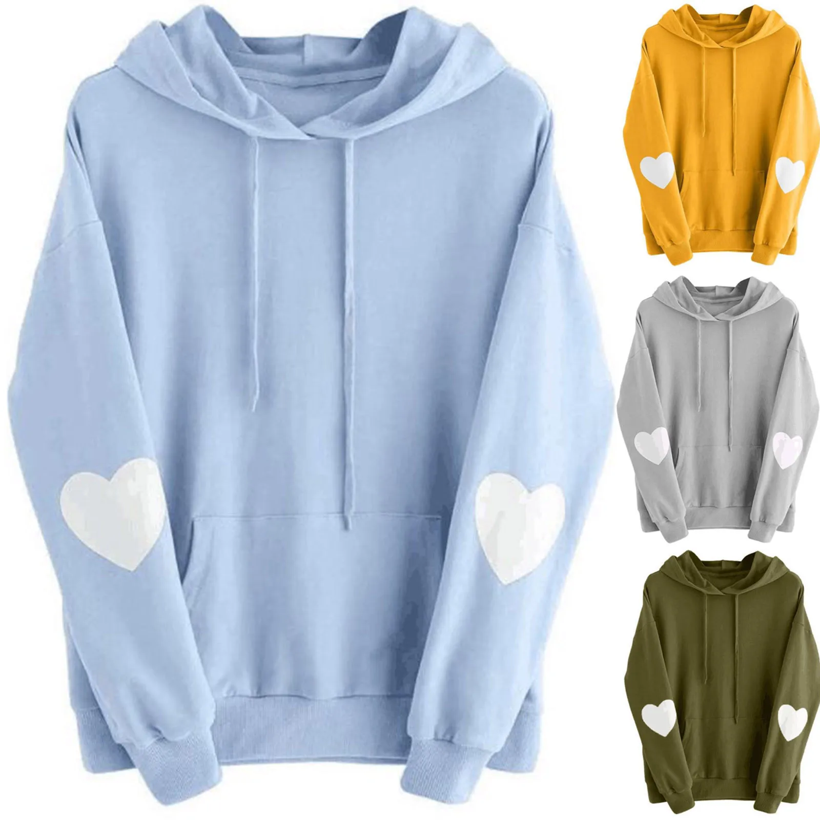 Women Jacket Oversized Hoodies Autumn Winter Basic Long Sleeve Loose Pullover Tops Hooded Casual Warm Pocket Sweatshirts худи 1