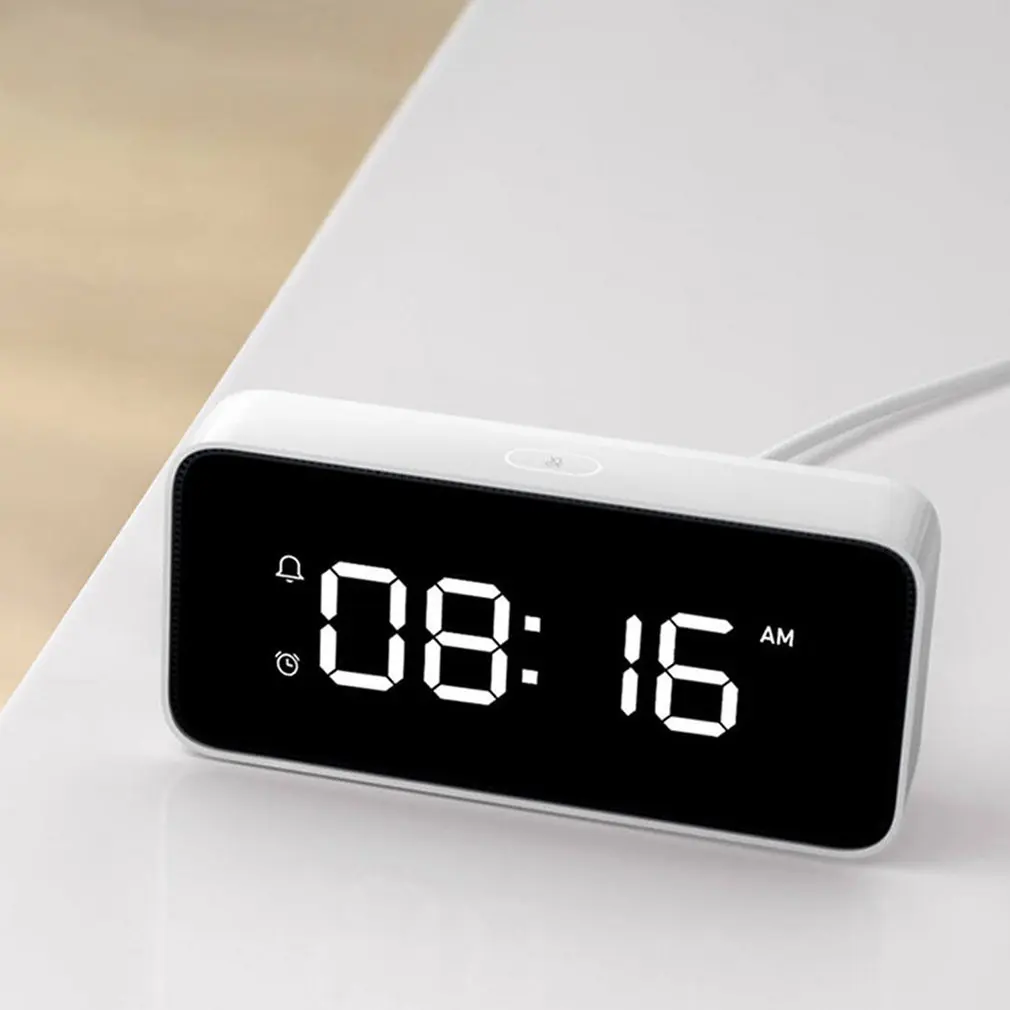  Original Xiaomi Xiaoai Smart Alarm Clock Voice Broadcast Clock ABS Table Dersktop Clocks AutomaticT - 4000164058535