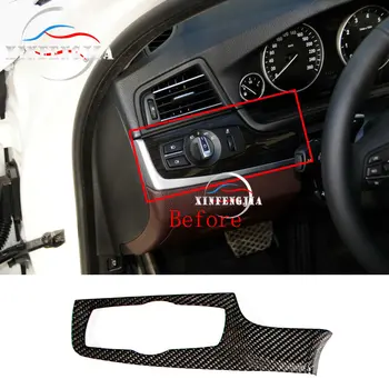

For BMW 5 Series F10 11-2016 100% Carbon Fiber Headlight Switch Frame Cover Trim