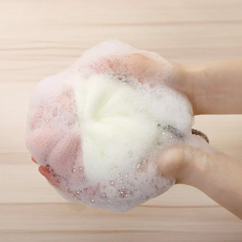 

Colorful bubbles Bath ball Preferred material Comfortable touch bast wisp Efficient decontamination cleaning brush for body1