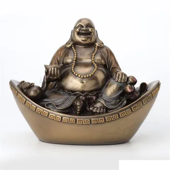 

CHINESE STYLE CREATIVE BUDDHA STATUE MAITREYA TOJIN INGOT ART SCULPTURE RESIN CRAFTS DECORATIONS FOR HOME BIRTHDAY GIFT R3216