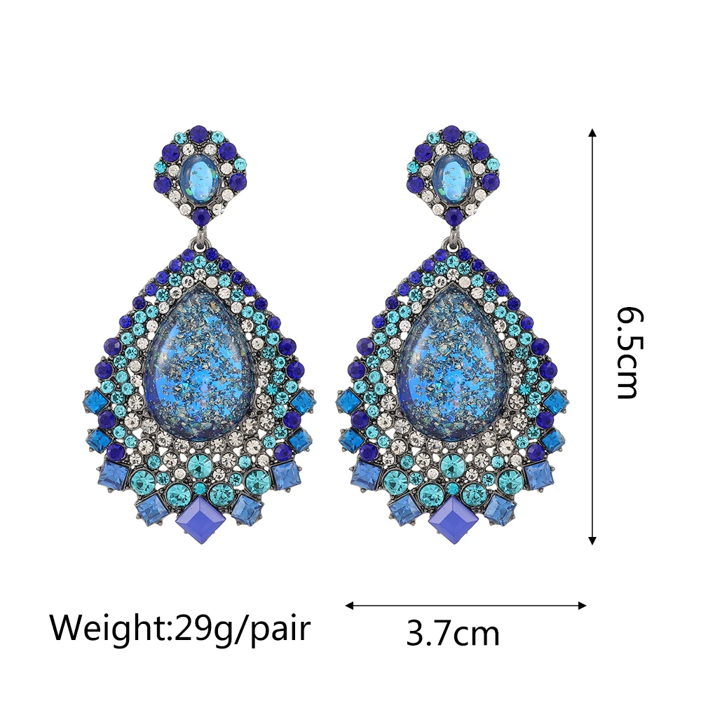 Ztech Blue Series Cute Crystal Earrings Women Popular Europe Style Korean Jewelry Geometric Christmas Gifts Wholesale Pendientes