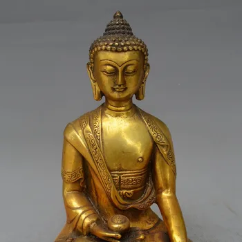 

Tibetan Buddhis Shakyamuni Bronze Tibetan Buddha Statue Metal Handicraft Home Desktop Decoration R1527 Chinese Art Buddhism