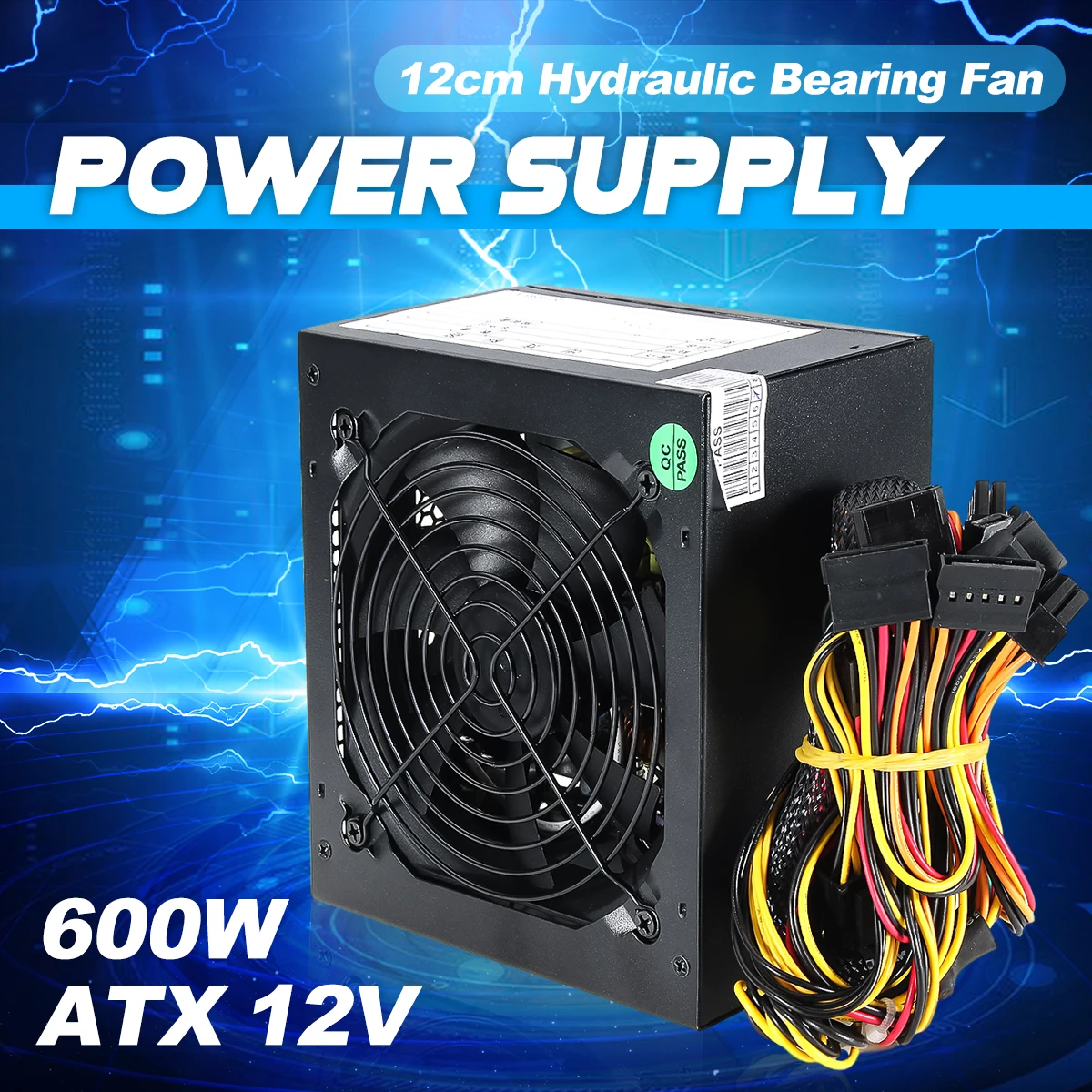 LEORY 600 Вт PC PSU Питание черный игровой ТИХИЙ 120 мм вентилятор 20/24pin 12V блок питания ATX
