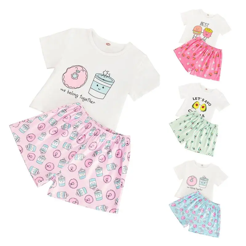 Летний пижамный комплект для маленьких девочек из 2 предметов - Цена: 561,29 - 601,22 руб.