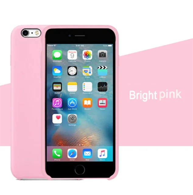 Bright pink Роскошный Идеальный Логотип официальный силиконовый чехол для iPhone 11 X Xs Max Xr силиконовый чехол для iPhone 7 8 6 Plus Розничная посылка - Цвет: Bright pink