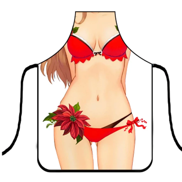 Christmas Kitchen Aprons Sexy Funny Printed Aprons Dinner Party Baking Apron Delantal Cocina For Woman Man BBQ Cartoon
