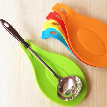 

1Pc Kitchen Accessories Small Silicone Spoon Mat,Spatula European Style Spoon Pad for Kitchen Gadget Kitchen Goods Kitchen Tools