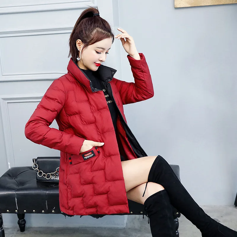 

2019 Winter New Style WOMEN'S Dress-Style Elegant Commuting Short Cotton-padded Clothes Women's