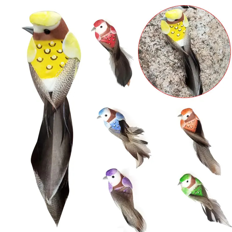 

Simulated Bird Beautiful Lawn Lifelike Figurine Ornament Animal Statues Foam Home Tree Yard Decor Handmade Garden