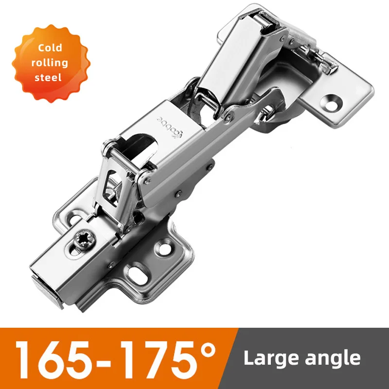 Furniture hinge 2pcs Cabinet Large Angle Hinge Hydraulic Damper Furniture 165 Degree Door Hinges Soft Close Cupboard Cold Roll Steel Gemel