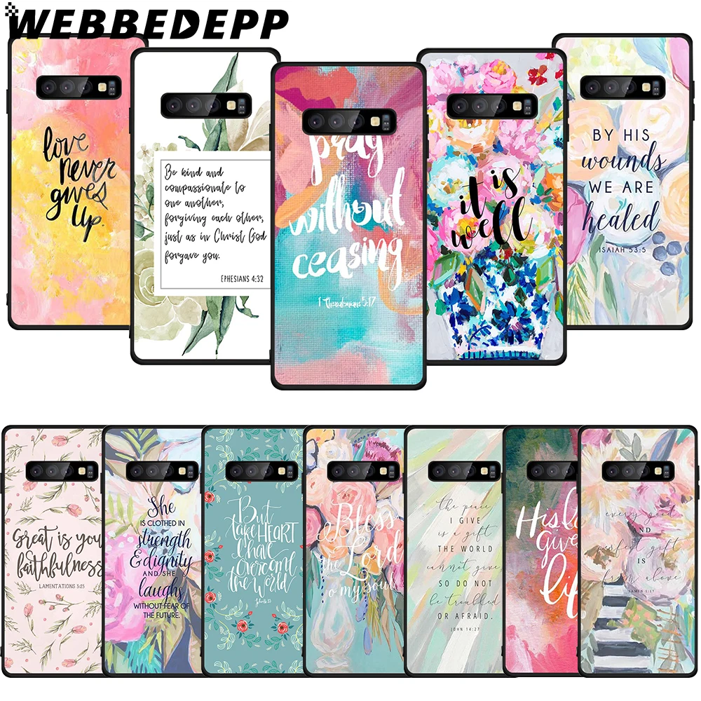 

WEBBEDEPP Bible Christian Scripture Soft Case for Samsung Galaxy S6 S7 Edge S8 S9 S10 Plus S10e Cover