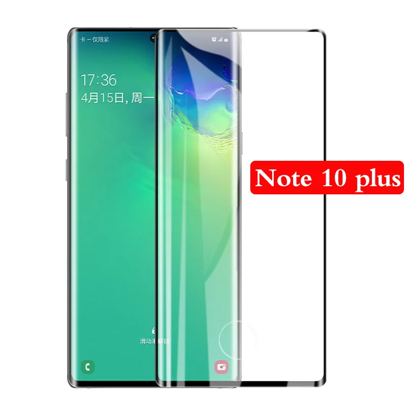 

mobile phone case tempered glass for Samsung note10 plus Screen Protector Safety Protective Cover Film On galaxy note 10plus 3d