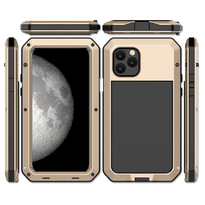 Для Apple iPhone 11 Pro MAX металлическая Броня противоударный сверхмощный защитный чехол для Apple iPhone 11 Pro/11 - Цвет: gold